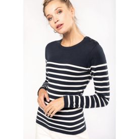Kariban női pulóver Sailor Jumper 285 tengerkék-fehér