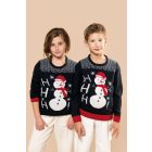 Kariban kötött gyerek pulóver Ho-Ho-Ho 390 éjkék-fehér-piros