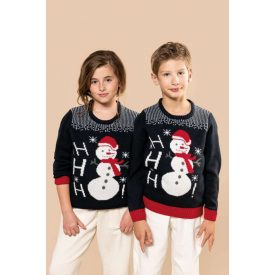   Kariban kötött gyerek pulóver Ho-Ho-Ho 390 éjkék-fehér-piros