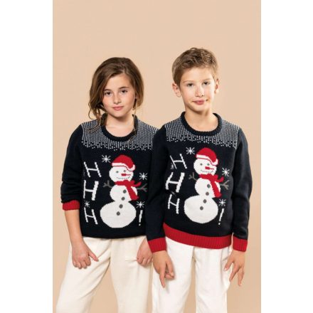 Kariban kötött gyerek pulóver Ho-Ho-Ho 390 éjkék-fehér-piros