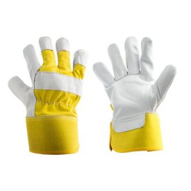 4WRK kecskebőr rakodókesztyű Kamet fehér-sárga