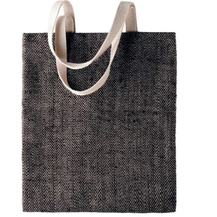 Kimood táska Natural Yarn Dyed Jute natúr-fekete