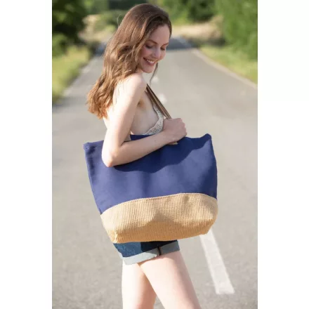 Kimood táska Rustic Juco tengerkék-natúr