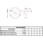 Kimood esernyő Auto Open Wooden üvegzöld-bézs - fa fogantyúval