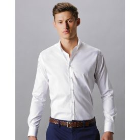 Kustom Kit Slim Fit Stretch Oxford Shirt LS