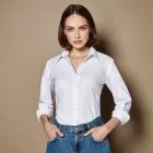 Kustom Kit hosszú ujjú női ing Oxford 135 fehér