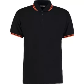   Kustom Kit galléros póló Classic Fit Tipped 185 fekete-narancs