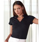 Kustom Kit rövid ujjú blúz Mandarin 200 fekete