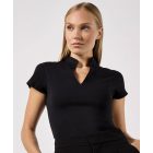 Kustom Kit rövid ujjú blúz Mandarin 200 fekete