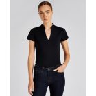 Kustom Kit rövid ujjú blúz Mandarin 200 fekete