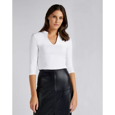 Kustom Kit 3/4 ujjú blúz Mandarin 200 fehér