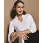 Kustom Kit 3/4 ujjú blúz Mandarin 200 fehér