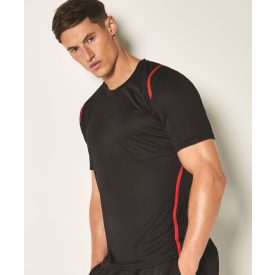 Kustom Kit póló Cooltex Contrast 140 fekete-piros