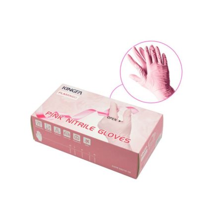 Kingfa púdermentes nitril kesztyű Medical flamingo 100 db/csomag