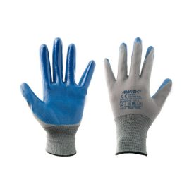 4WRK nitril mártott kesztyű Krona kék-szürke