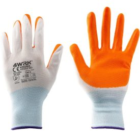 4WRK nitril mártott kesztyű Krona narancs-fehér