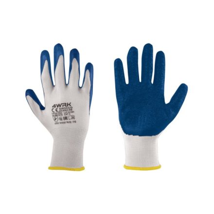4WRK latexhab mártott kesztyű Sirocco fehér-kék