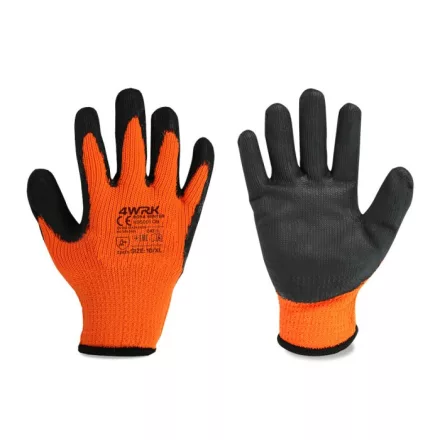 4WRK latex mártott téli kesztyű Bora Winter narancs-fekete