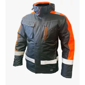   4WRK láthatósági téli kabát Glacier Hi-Vis fekete-narancs