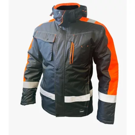 4WRK láthatósági téli kabát Glacier Hi-Vis fekete-narancs
