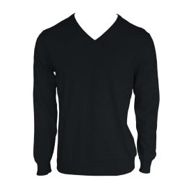 Legend kötött pulóver Cotton V-Neck 290 fekete