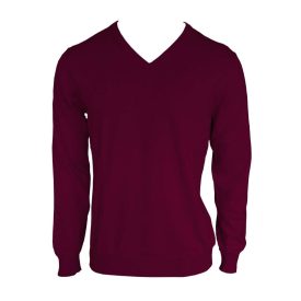 Legend kötött pulóver Cotton V-Neck 290 bordó