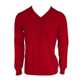 Legend kötött pulóver Cotton V-Neck 290 piros