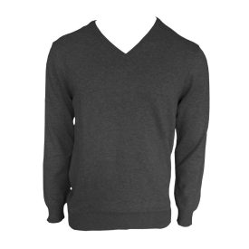   Legend kötött pulóver Cotton V-Neck 290 melírozott sötétszürke