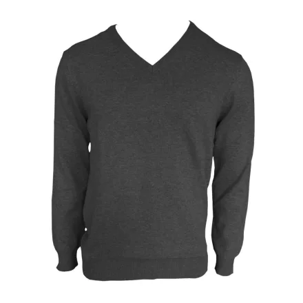 Legend kötött pulóver Cotton V-Neck 290 melírozott sötétszürke