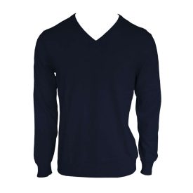 Legend kötött pulóver Cotton V-Neck 290 tengerkék