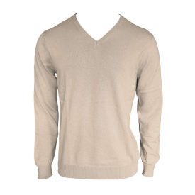 Legend kötött pulóver Cotton V-Neck 290 homok