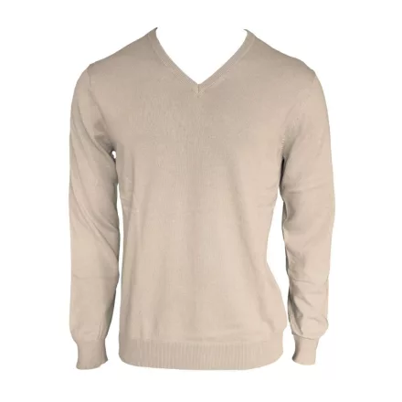 Legend kötött pulóver Cotton V-Neck 290 homok