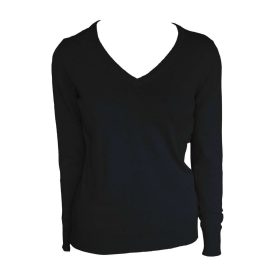 Legend női kötött pulóver Cotton V-Neck 290 fekete