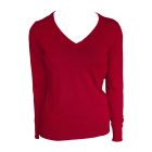 Legend női kötött pulóver Cotton V-Neck 290 piros
