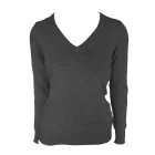 Legend női kötött pulóver Cotton V-Neck 290 melírozott sötétszürke