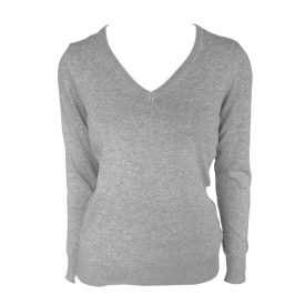   Legend női kötött pulóver Cotton V-Neck 290 melírozott világosszürke