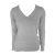 Legend női kötött pulóver Cotton V-Neck 290 melírozott világosszürke