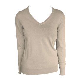 Legend női kötött pulóver Cotton V-Neck 290 homok