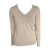 Legend női kötött pulóver Cotton V-Neck 290 homok