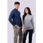 Legend női kardigán Fine Gauge Cotton 290 melírozott szürke