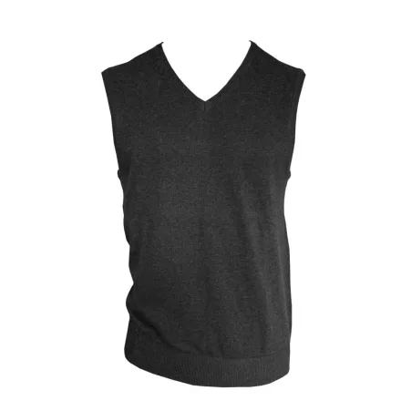 Legend kötött mellény Cotton V-Neck 290 melírozott sötétszürke
