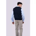 Legend kötött mellény Cotton V-Neck 290 tengerkék