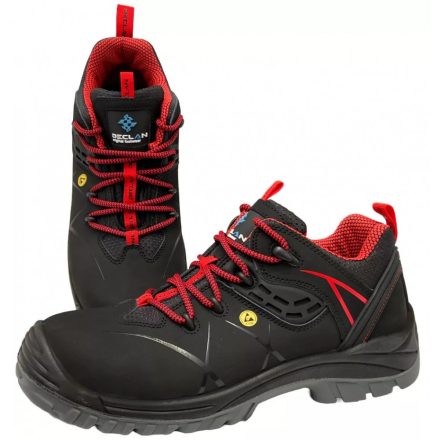 Declan munkavédelmi cipő Drake S3 ESD fekete-piros
