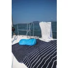 Olima strandtörölköző Beach Striped 600 fehér-tengerkék