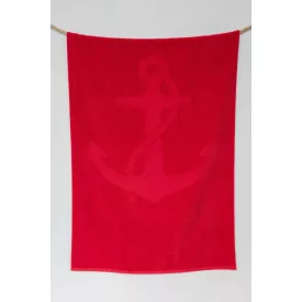 Olima strandtörölköző Anchor Jacquard 380 chilli