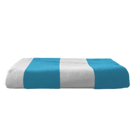Olima velúr strandtörölköző Classic Marine 450 karibi kék-fehér