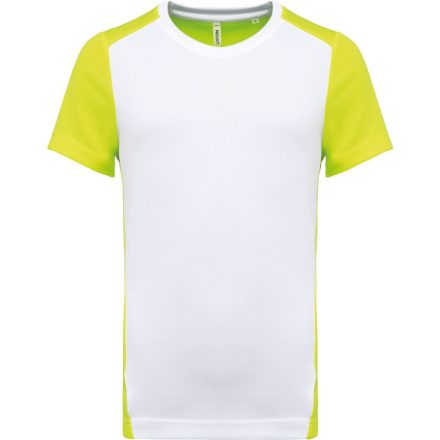 ProAct póló Contrast 130 fehér-fluo-sárga