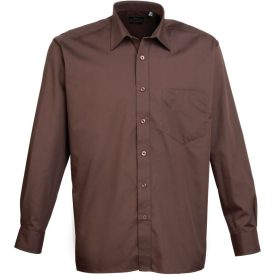 Premier hosszú ujjú ing Poplin 105 barna