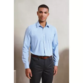 Premier hosszú ujjú ing Gingham 115 világoskék-fehér