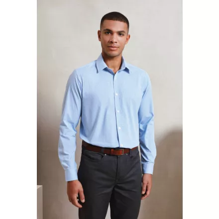 Premier hosszú ujjú ing Gingham 115 világoskék-fehér